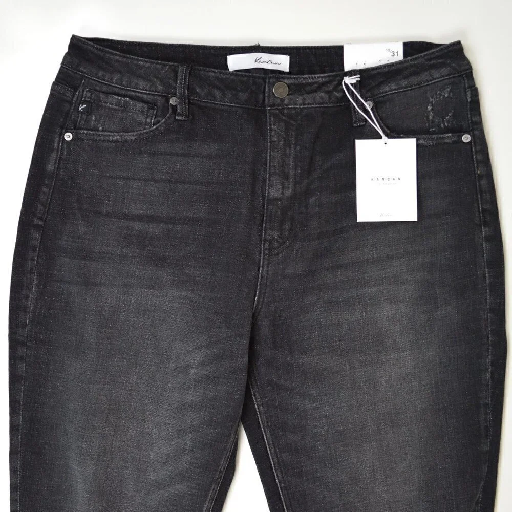 Kancan Milana High Rise Mom Jeans Black NEW 15/31 - Picture 4 of 7
